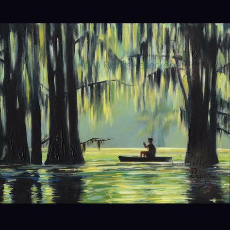 Louisiana Swamp, Art Framing, Southern Art, Louisiana Art, Turtle Painting, Cypress Trees, Canvas Painting Diy, Aspiring Artist, Water Art