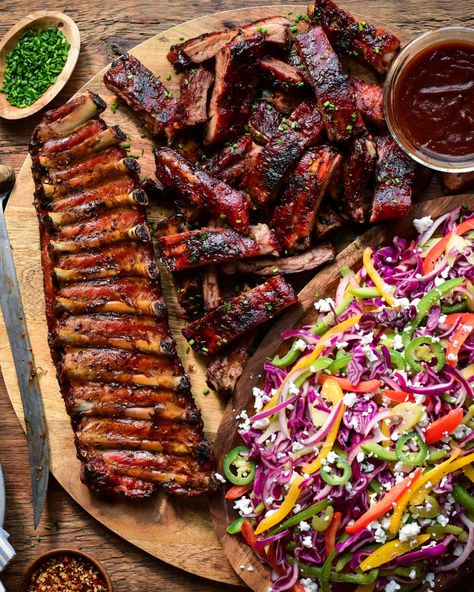 Barbeque Baby Back Ribs - Zimmy's Nook Ribs Meal, Barbeque Ribs, Pork Back Ribs, Bbq Baby Back Ribs, Bbq Recipes Grill, Slaw Dressing, Rib Meat, Ribs On Grill, Back Ribs