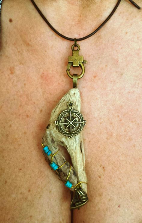 Driftwood pendant Driftwood Pendant, Wood Jewelery, Driftwood Jewelry, Witch Jewelry, Rustic Jewelry, Wood Necklace, Ceramic Jewelry, Diy Schmuck, Creative Jewelry