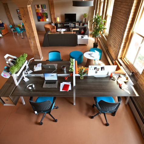 Open Concept Office, Startup Office, Small Office Design, Open Space Office, Cool Office Space, Modern Office Space, Office Designs, Office Layout, Creative Workspace