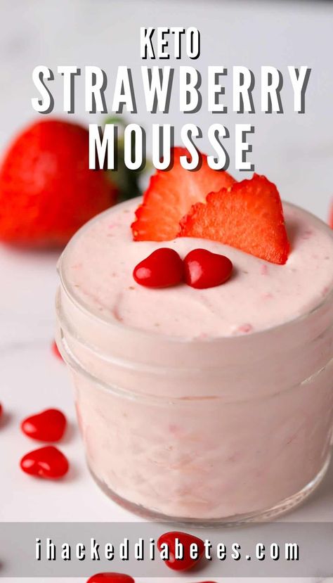 Quick and easy keto strawberry mousse. Made with fresh strawberries, whipped cream and sweetener. Keeping it sugar free, low carb and diabetic friendly. Sugar Free Strawberry Fluff, Keto Strawberry Fluff With Cool Whip, Low Sugar Strawberry Dessert, Low Carb Strawberry Dessert Easy, Strawberry Desserts For Diabetics, Keto Strawberry Mousse, Sugar Free Mousse Recipes, Keto Strawberry Cheesecake Bars, Sugar Free Cream Cheese Desserts