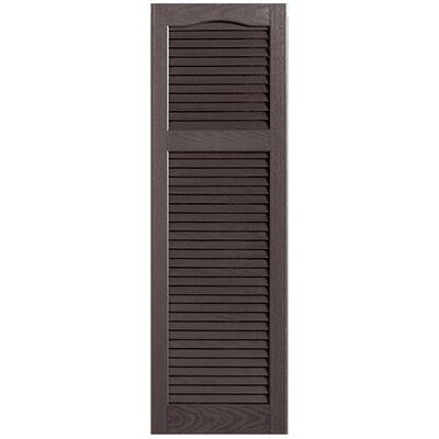 Alpha Shutters Cathedral Top Cottage Louvered Color: Chocolate, Width: 12", Height: 50" Louvre Shutters, Craftsman Shutters, Shutters Interior Window, Shutters Interior, Shutter Colors, Louvered Shutters, Rolling Shutter, Custom Shutters, Backyard Views