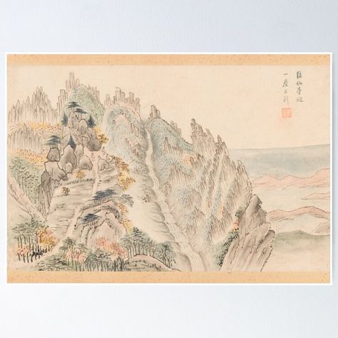 Get my art printed on awesome products. Support me at Redbubble #RBandME: https://www.redbubble.com/i/poster/Oriental-Korean-Waterfall-Landscape-Painting-Mountain-Scenery-Asian-Nature-Landscape-by-allpalgo/162166494.LVTDI?asc=u Asian Nature, Waterfall Landscape, Mountain Scenery, Landscape Poster, Traditional Paintings, Dog Mat, Nature Landscape, National Museum, Landscape Painting