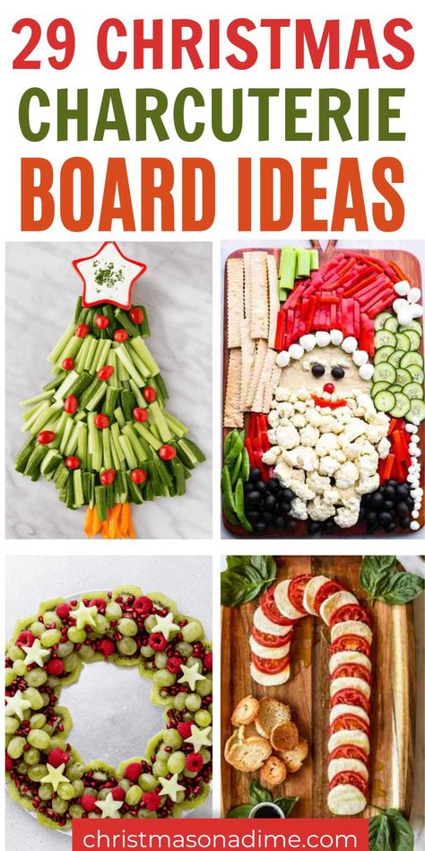 Christmas Charcuterie Board Ideas - 29 Festive Recipes Charcuterie Santa Board, Holiday Food Tray Ideas, Christmas Theme Fruit Ideas, Christmas Food Charcuterie Board, Santa Hat Charcuterie Board, Christmas Charcutiere Board, Christmas Dip Board Ideas, Christmas Veggie Trays Ideas, Christmas Charcuterie Board Party Ideas