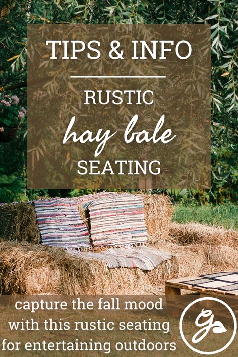 If you’re in search of affordable seating ideas for your next outdoor event, including weddings, birthdays, festivals and parties, consider using hay or straw bales. Straw Bale Wedding Backdrop, Outdoor Fall Decor With Straw Bales, Wedding Ceremony Hay Bale Seating, Hay Bales For Wedding Seating, Hay Seating Party, Hay Bale Fire Pit, Hay Bale Seating For Party, Straw Bale Seating, Hay Bale Seating Wedding Covers