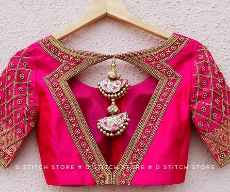 Latest 50 New Design Saree Blouse Back Patterns To Try in 2023 Aari Blouse Latkan Designs, Blouse Designs Latest For Bride, New Design Saree, Saree Blouse Back, Blouse Latkan, Tassels Blouse, Choli Blouse Design, Latest Blouse Designs, Neck Lines