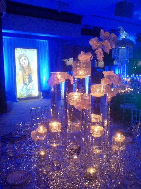 Denim and diamonds decor Diamond Theme Party, Diamonds And Denim Party, Bat Mitzvah Centerpieces, Denim Diamonds, Diamond Theme, Mitzvah Decor, Denim Party, Bling Party, Pearl Party