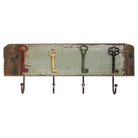 Old key hooks Weathered Wood Wall, Old Keys, Wall Rack, Key Rack, Keys Art, Coat Racks, Vintage Keys, Wall Racks, Salvaged Wood