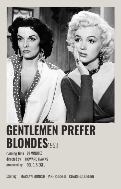 Gentleman Prefer Blondes Movie Poster, Old Hollywood Film Posters, Gentlemen Prefer Blondes Poster, Classic Movies Aesthetic, Men Prefer Blondes, Gentleman Prefer Blondes, Classic Movies List, Blonde Movie, Film Recommendations