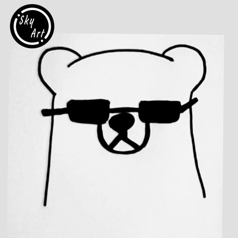 sunglasses can make such a big difference:) Sunglasses Doodle, Sunglasses Drawing, Bear Doodle, Journal Lettering, Lettering Ideas, Bear With Me, Cute Canvas Paintings, Cute Canvas, Bullet Journal Lettering Ideas