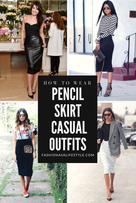 Pencil skirts are feminine, sexy, and extremely versatile. They go with everything!. It is a wardrobe staple that all women should have in their closet. Learn more! Long Pencil Skirt Outfits, Midi Pencil Skirt Outfit, Black Pencil Skirt Outfit Casual, Black Pencil Skirt Outfit, Black Skirt Outfit Summer, Pencil Skirt Outfits Casual, Long Black Pencil Skirt, Pencil Skirt Diy, Pencil Dress Outfit