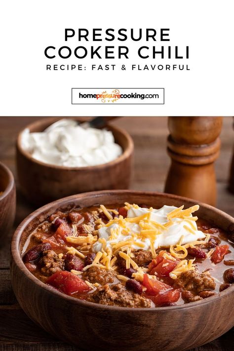 Discover the ultimate pressure cooker chili recipe that's both quick and bursting with flavor. This dish is ideal for busy nights when you crave something hearty and delicious. Try this and more pressure cooker recipes at homepressurecooking.com! Don't miss out on this culinary delight. What do you think of this recipe? Comment below. #PressureCookerRecipes #DinnerInMinutes #ChiliLovers #OnePotMeals #SpicyGoodness Chilli Pressure Cooker Recipe, Chili Pressure Cooker Recipe, Chili In Pressure Cooker, Pressure Cooker Chilli Recipes, Chili Recipe Ninja Foodi, Pressure Cooker Chili Recipes, Ninja Pressure Cooker Recipes, Pressure Cooker Chilli, Ip Chili