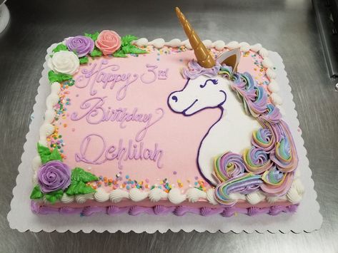 Baby First Birthday Cake, Birthday Sheet Cakes, Unicorn Birthday Cake, 4th Birthday Cakes, 1st Birthday Decorations, Unicorn Cake, First Birthday Cakes, Sheet Cake, Baby First Birthday