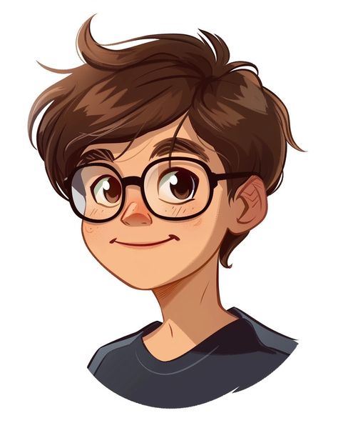 ✨🚀Explore Best Midjourney Prompts - Follow Link in my Bio🎉🔗 Character Growing Up, Boy Characters Cartoon, Cartoon Sketches Character Design Animation, How To Draw Cartoon People For Beginners, 2d Animation Characters, Cartoon Curly Hair, Cartoon Boy Character, Boy Cartoon Drawing, Boy With Glasses