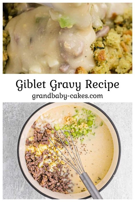 This made-from-scratch Giblet Gravy is an authentic southern classic that will turn you from a gravy enthusiast into an all-out addict! It’s a rich, savory, and flavor-filled recipe that will soon be a family favorite for the holidays. Gilbert Gravy, Goblet Gravy Without Giblets, Turkey Gizzard Gravy Recipe, Homemade Giblet Gravy, Southern Giblet Gravy With Egg, Giblets Gravy Recipe, Giblet Gravy With Cream Of Chicken Soup, Easy Giblet Gravy Recipe Southern, Giblet Gravy Recipe Easy