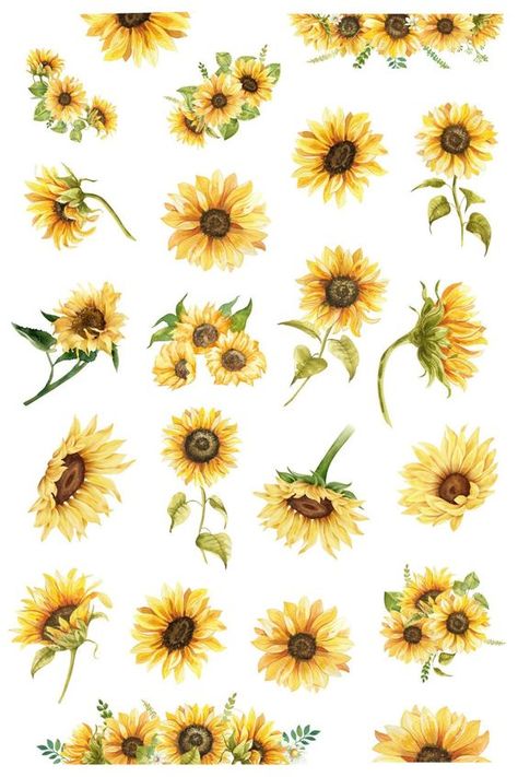 Sunflower stickers, journal and planner stickers, Sunflowers #stickersprintable #stickersheets #funnystickers #stickerideas #aestheticstickers #cutestickers Instagram Stickers Aesthetic, Planner Fonts, Stickers Aesthetic Vintage, Stickers For Snapchat, Stickers Bonitos, Mood Stickers, Cute Wallpapers For Android, Stickers Bts, Sunflower Sticker