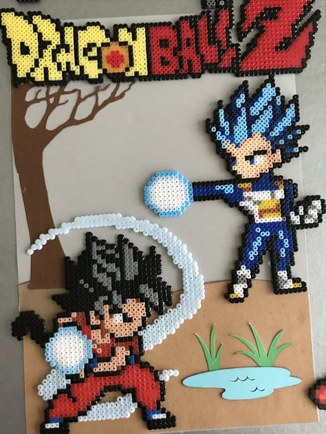 Dbz Perler Beads, Dragon Ball Z Crafts, Dragonball Perler Beads, Dragon Ball Z Perler Beads, Dragon Ball Perler Beads, Goku Perler Beads, Dragon Ball Z Perler, Pixel Art Dragon Ball, Perler Bead Mario