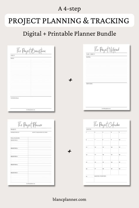 THE PROJECT BRAINSTORM TOOL Use it for initial ideas brainstorming. Choose the best and most viable ones, and outline them in the "Winners" section. THE PROJECT PLANNER Define the main milestones and break them down into smaller manageable tasks. THE PROJECT CALENDAR TOOL Plan your schedule ahead and use the calendar to mark the tasks with stickers or color-coding. THE PROJECT NOTEPAD Make notes, outline the problems and solutions, write down important thoughts. Notes Outline, Project Calendar, Calendar Tracker, Project Planner Template, Project Planning Template, Ipad Planners, Project Tracker, Project Planner Printable, Thinking Process