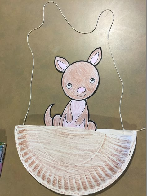 Kangaroo Craft Marsupials Activities, Australia Activities Preschool, Australia Crafts For Kids, Kangaroo Craft Preschool, Kangaroo Craft, Thanksgiving Crafts For Toddlers, Fall Crafts For Toddlers, Thanksgiving Activities Preschool, 13 November