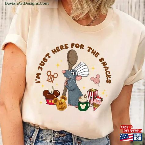 Remy Ratatouille I'm Just Here For The Snacks Shirt Disneyland Anyone Can Cook Tee Mouse Snack Tour Hoodie Unisex Check more at https://devianartdesigns.com/product/remy-ratatouille-i-m-just-here-for-the-snacks-shirt-disneyland-anyone-can-cook-tee-mouse-snack-tour-hoodie-unisex/ Here For The Snacks Shirt, Remy Ratatouille, Anyone Can Cook, Here For The Snacks, Disneyland, Snacks, Canning, Disney