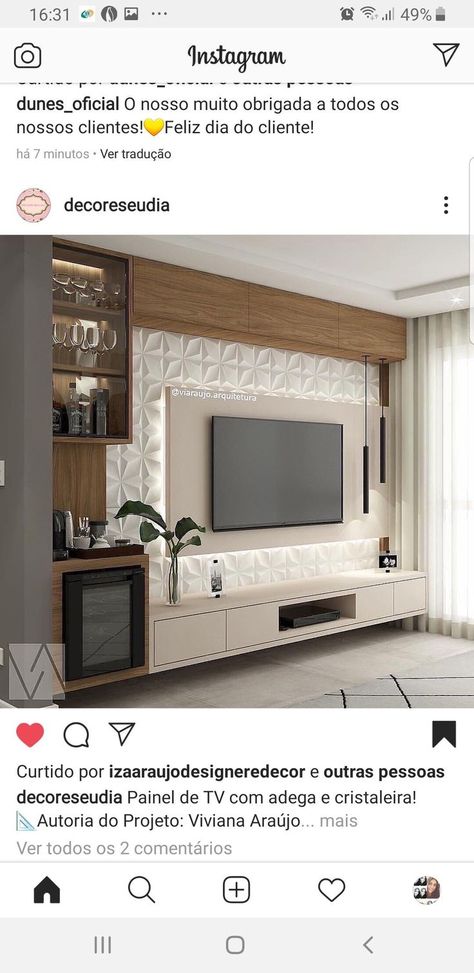 Tv Wall With Mini Bar, Stone Wall Decoration, Sitting Room Interior Design, Wall Cladding Designs, Modern Tv Room, Stone Wall Design, Cladding Design, Stone Wall Cladding, Tv Unit Interior Design