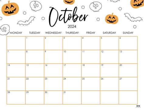 Calander Printable, Free Printable Halloween Cards, October Calendar Printable, Study Calendar, Calender Printables, October Planner, Free Printable Calendar Templates, Infant Room, September Calendar