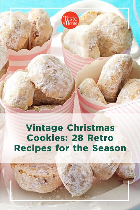 Christmas Cookies Taste Of Home, Old School Christmas Desserts, Low Sodium Christmas Cookies, Vintage Christmas Dessert Recipes, Vintage Cookies Recipes, Irish Christmas Cookies Traditional, Vintage Christmas Cookies Recipes, Amish Christmas Cookies, Festive Christmas Cookies Recipes