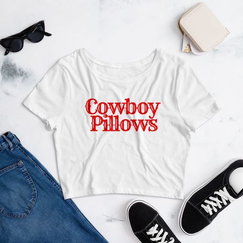 Cowboy Pillows fitted crop top tee.