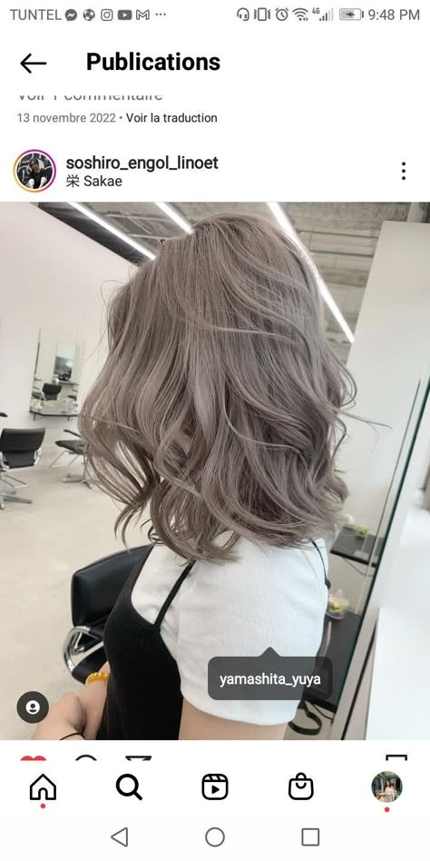 Ash Gray Short Hair, Silver Beige Hair, Ash Grey Hair Short, Beige Gray Hair, Warm Grey Hair Color, Greige Blonde Hair, Dove Grey Hair, Ash Brown Short Hair, Ashy Silver Hair