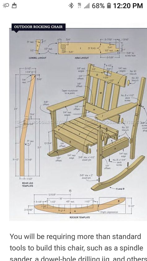 Wood Rocking Chair Plans, Diy Rocking Chair Plans How To Build, Diy Rocking Chair Plans, 2x4 Stool, Childrens Rocking Chairs Plans, Craftsman Rocking Chair Plans, Rock Chair, Homemade Outdoor Furniture, Rocking Chair Woodworking Plans