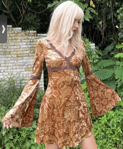 70s Sparkly Dress, 70s Orange Dress, Brown 70s Dress, 70s Flowy Dress, 70s Summer Dress, Stevie Nicks Style Inspiration, 70s Dresses Formal, 70s Formal Dress, 70 Dresses