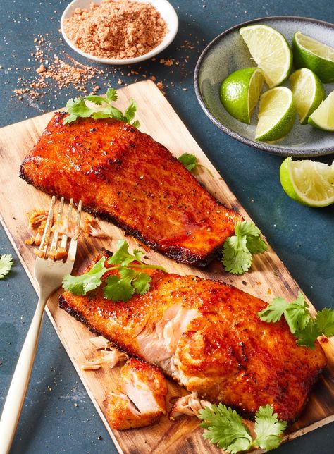 This Is The Only Way You Should Be Grilling Salmon This SummerDelish Best Grilled Salmon, Grilling Salmon, Plank Salmon, Roasted Broccolini, Cedar Plank Salmon, Grilled Salmon Recipes, Honey Chipotle, Cedar Planks, Spicy Salmon