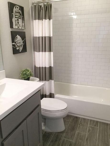 Male Bathroom Ideas, Bathroom Color Schemes Gray, Male Bathroom, Bathroom Renovation Diy, Small Farmhouse Bathroom, Classic Bathroom Design, Small Bathroom Colors, Diy Shower Curtain, Bathroom Color Schemes