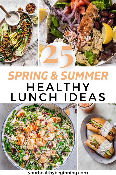 Healthy Fresh Lunch Ideas, Healthy Spring Lunch Ideas, Easy Spring Lunch Ideas, Clean Meals For Lunch, Healthy Lunch Ideas For Guests, Healthy Spring Meal Prep, Easy Summer Lunch Ideas Healthy Meals, Spring Break Lunch Ideas, Light Meal Prep Ideas