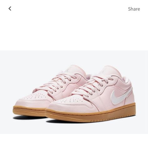 #jordans #pink Air Jordan 1 Low Pink, Jordan 1 Low Pink, Logo Wings, 70s Converse, Nike X Travis Scott, Converse Run, Low Air Jordan 1, Converse Run Star, Nike Air Jordan 1 Low