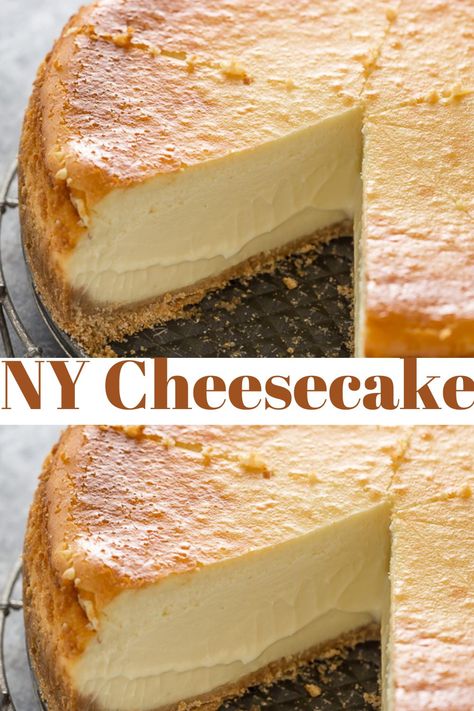 Everyone says this is the best cheesecake recipe ever! If you want to make New York cheesecake that's extra creamy, this easy dessert recipe is for you. A great Easter dessert or Mother's day dessert. Cooked Cheesecake Recipes, Best Ny Cheesecake Recipe, Easy New York Cheesecake, New York Cheesecake Recipes Best, New York Cheesecake Recipes Easy, Easter Cheesecake Recipes, Cheese Cakes Recipes Easy, Creamy Cheesecake Recipes, New York Cheesecake Recipes