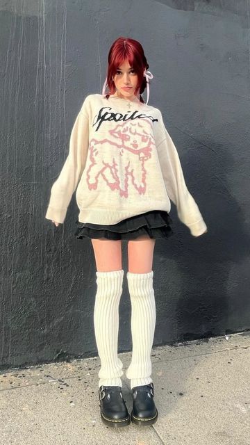 Outfit Inspo Cute Casual, Cute Outfits For Winter Aesthetic, 3 3 3 Outfits, Kawaii Casual Outfits, Minga London Outfits, White Dress Fall Outfit, Styles Clothes Outfits, Kawaii Style Outfits, Cute Street Style Outfits