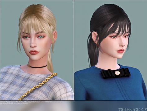 TS4 Female Hair G14 | Ginko Sims on Patreon Tyrant Resident Evil, Mods Sims 4, Alpha Cc, Short Ponytail, Cc Sims4, Mod Hair, The Sims 4 Skin, Pelo Sims, Female Hair