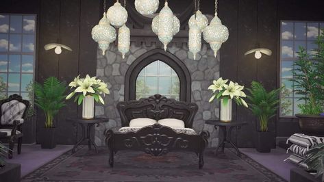 Goth House Interior, Goth Interior, Animal Crossing Cats, Goth Houses, Gothic Interior, Cool Fish Tanks, Animal Crossing Qr Codes Clothes, Animal Crossing Wild World, Island Theme