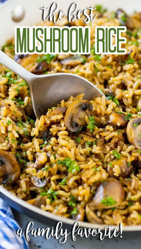 Mushroom Side Dish, Healthy Mushroom Recipes, Pilaf Rice, Rice Ideas, Mushroom Rice Recipes, Easy Mushroom Recipes, Mushroom Side Dishes, Mushroom Recipes Healthy, Rice Side Dish Recipes