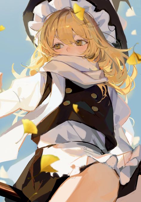 by pkokonatu Kirisame Marisa, Touhou Anime, Art Base, Art Icon, Beauty Art, Anime Artwork, Cute Illustration, Cool Artwork, Anime Style