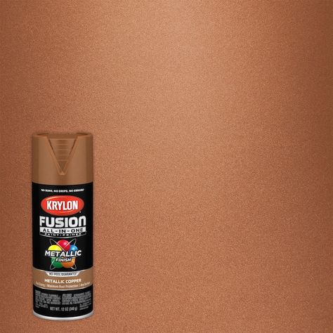 Krylon FUSION ALL-IN-ONE Gloss Copper Metallic Spray Paint and Primer In One (NET WT. 12-oz) in the Spray Paint department at Lowes.com Metallic Copper Paint, Best Spray Paint, Copper Spray Paint, Krylon Spray Paint, Glitter Spray Paint, Primer Spray, Copper Paint, Metallic Spray Paint, Spray Paint Cans