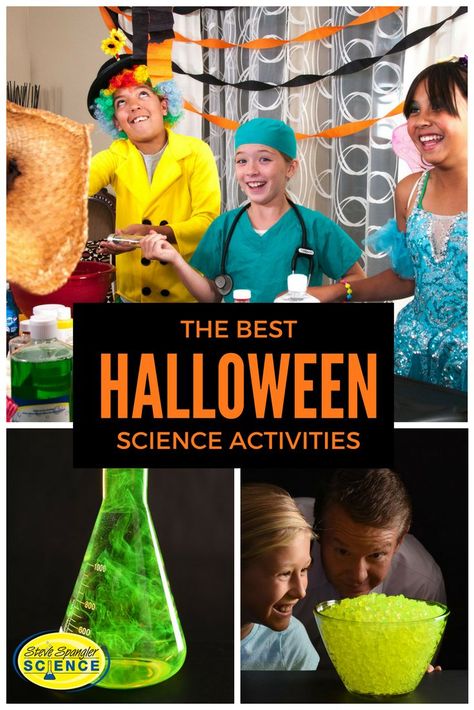 Halloween Science Projects, Science Costumes, Halloween Science Activities, Mad Scientist Halloween, Mad Scientist Lab, Best Halloween Party, Chemistry Activities, Steve Spangler Science, Mad Scientist Party