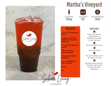 Martha’s Vineyard – Silver Lining Lessons Diy Teas, Silver Lining Lessons, Instant Tea Powder, Limeade Drinks, Guarana Powder, Blackberry Lemonade, Aloe Drink, Herbalife Teas, Fancy Water