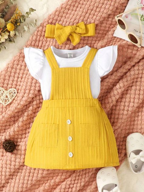 Clothes From Shein, Baby Dress Tutorials, Knit Fabric Dress, Simple Frock Design, Floral Print Sundress, Baby Dress Design, Kids Fashion Dress, American Girl Clothes