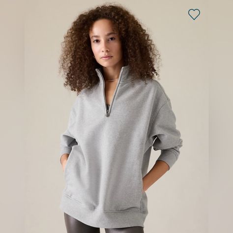 Athleta Forever Fleece 1/4 Zip Sweatshirt Large Gray Heather Nwt Bra Dress, Quarter Zip Sweatshirt, Spring Fashion Trends, Zip Sweatshirt, Grey Sweatshirt, 1/4 Zip, Long Sleeve Sweatshirts, Jacket Tops, Vneck Sweater