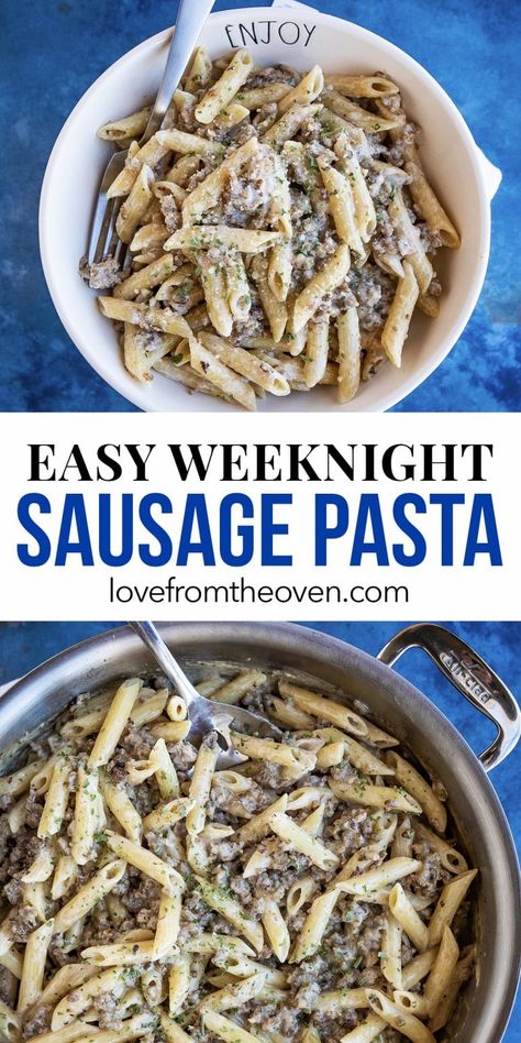 Easy Sausage Pasta Recipe. #sausage #pasta #penne #easydinner #dinnerrecipe #familydinner #easyrecipes #quickdinner #fastdinnerrecipes #dinner Sausage Pasta Recipes Easy, Smoked Sausage Recipes Pasta, Sausage Pasta Recipe, Pasta Sausage, Pork Sausage Recipes, Sausage Recipes For Dinner, Night Dinner Recipes, Sausage Pasta Recipes, Uk Recipes