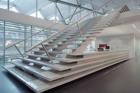 pinterest.com/fra411 #Stairs Design                                                                                                                                                                                 More Open Stairs, Contemporary Stairs, Beautiful Stairs, Escalier Design, Stairs Architecture, Stairs Design Modern, Stair Handrail, Diy Stairs, Modern Stairs