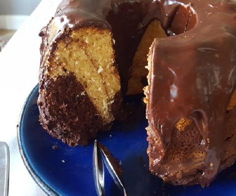 German Marble Cake Recipe- MarmorKuchen | A German Girl in America German Marble Cake Recipe, Bundy Cake, Marble Cake Recipe, German Food Authentic, Chocolate And Vanilla Cake, Angel Food Cake Pan, German Desserts, Marble Cake Recipes, Austrian Recipes