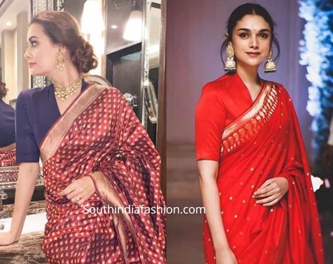 Pattu Saree Blouse Designs 2019 | Silk Saree Blouse Designs Catalogue Blouse Design Front And Back, Deep Neck Blouse Designs, Deep Neck Blouse, Neck Blouse Designs, Plain Blouse Designs, Saree Bluse, Blouse Designs High Neck, Blouse Designs Catalogue, Pattu Saree Blouse Designs